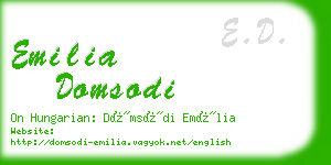 emilia domsodi business card